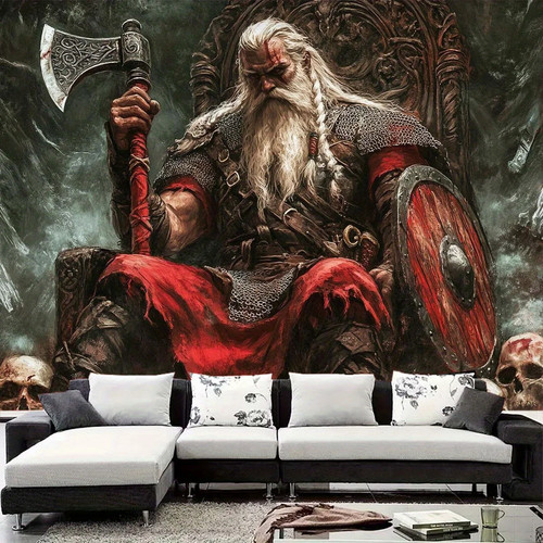 Nordic viking warrior throne - nordic,